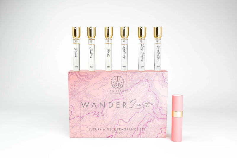 Wanderlust: Luxury 6-Piece Designer Inspired Fragrance Gift Set with Holder